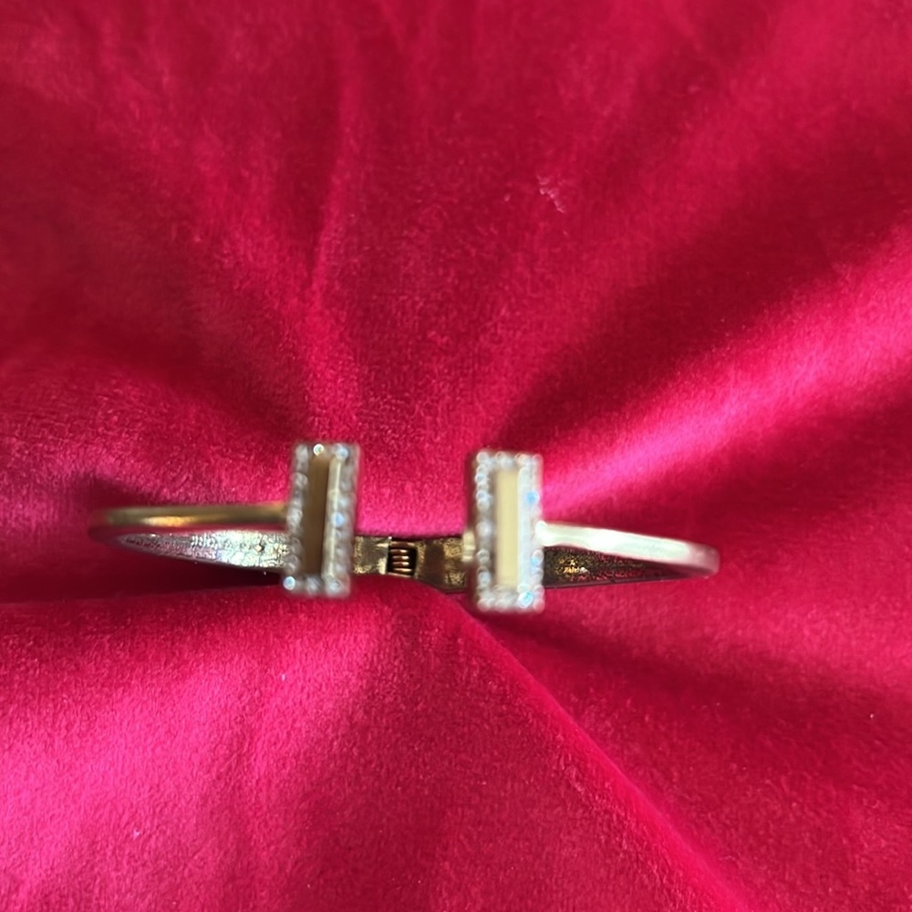 Kate Spade Open Cuff Goldtone Rhinestone Bangle